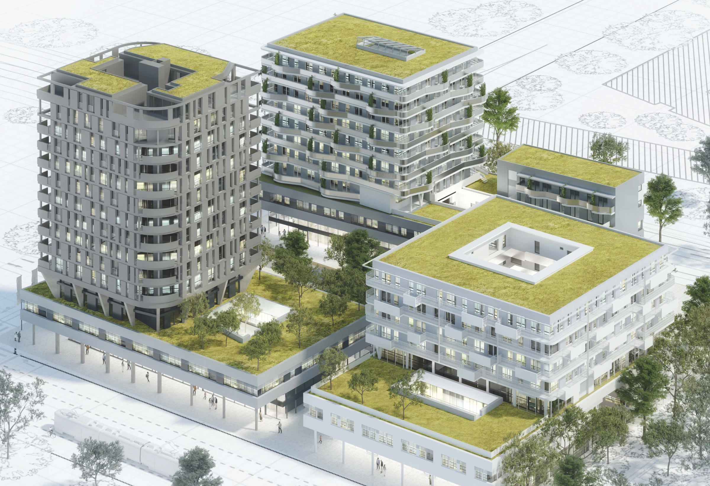 Visualisierung des Quartiers von oben